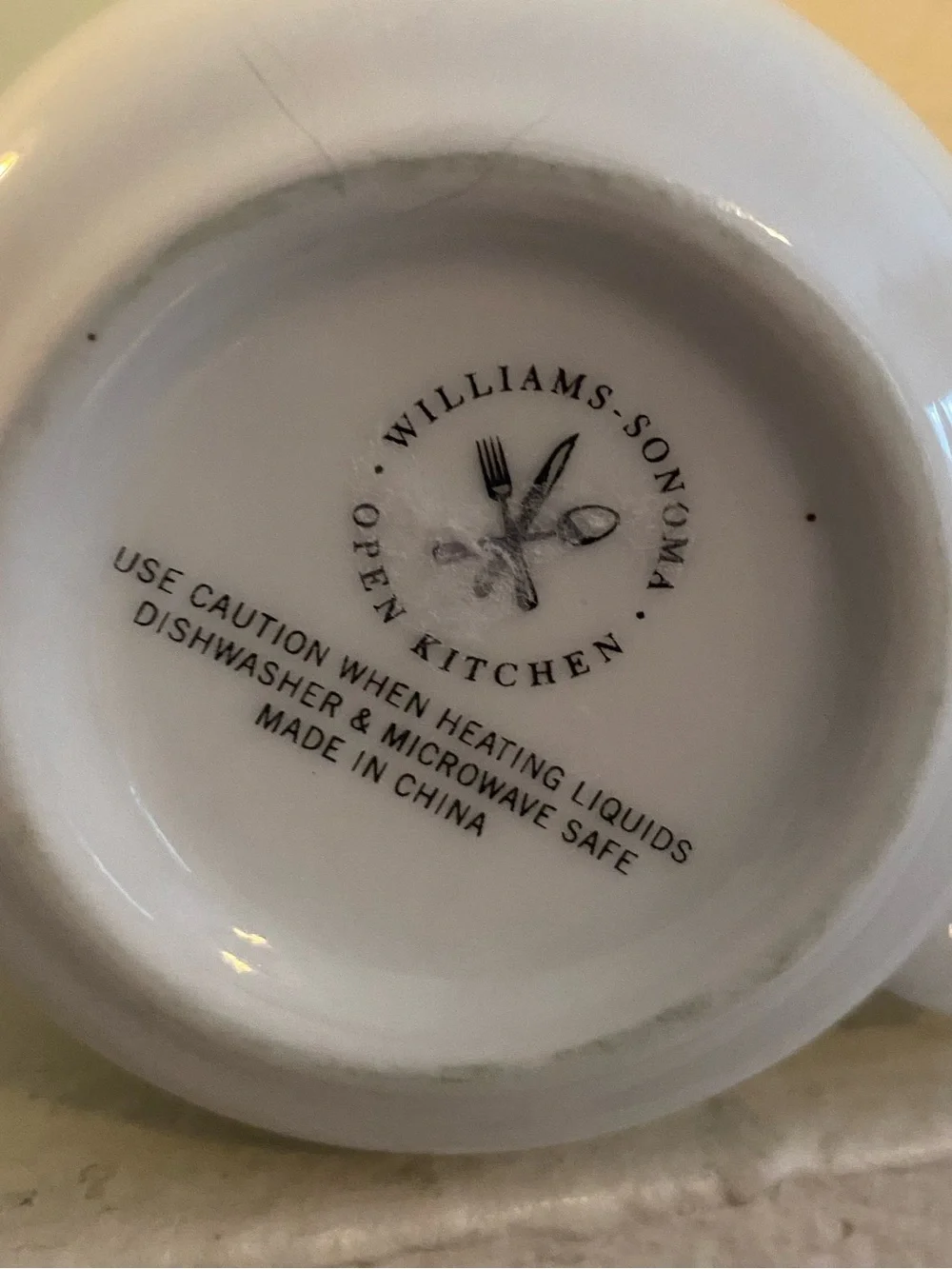 Williams Sonoma. Open Kitchen. White Ceramic Mug with Blue Rim - Set of 2